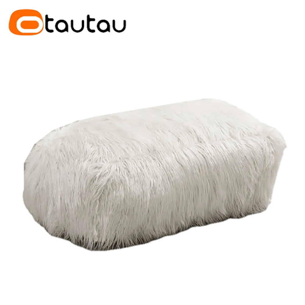 Faux Fur Bean Bag Chairs with Ottoman