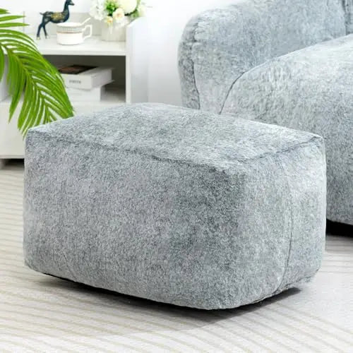 15inch H Bean Bag Ottoman Pouf  6.6LB Memory Foam Filled