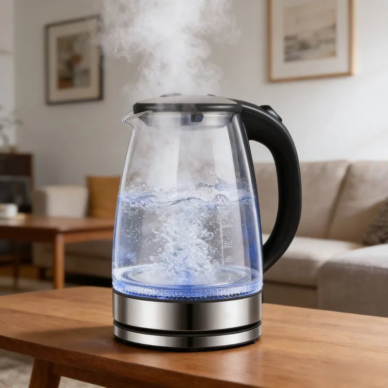 2L Electric Glass Kettle - Cordless Tea Pot with Heating Base