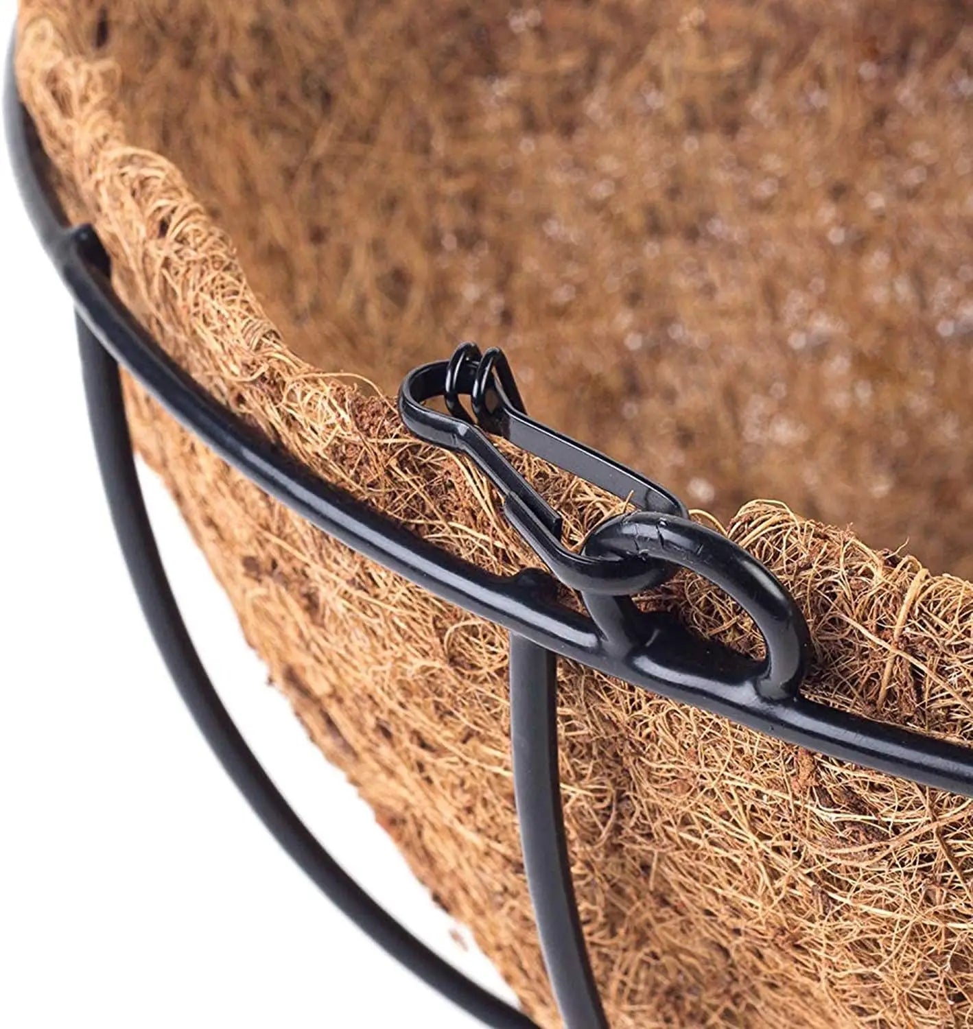 3 Pack 10" Metal Hanging Flower Pots with Coco Fiber Liners