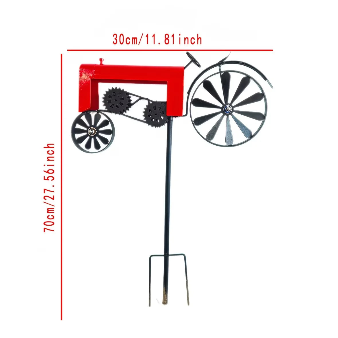 Tractor Windmill with Stake, Wind Catcher, Metal  Tractor Wind Spinner