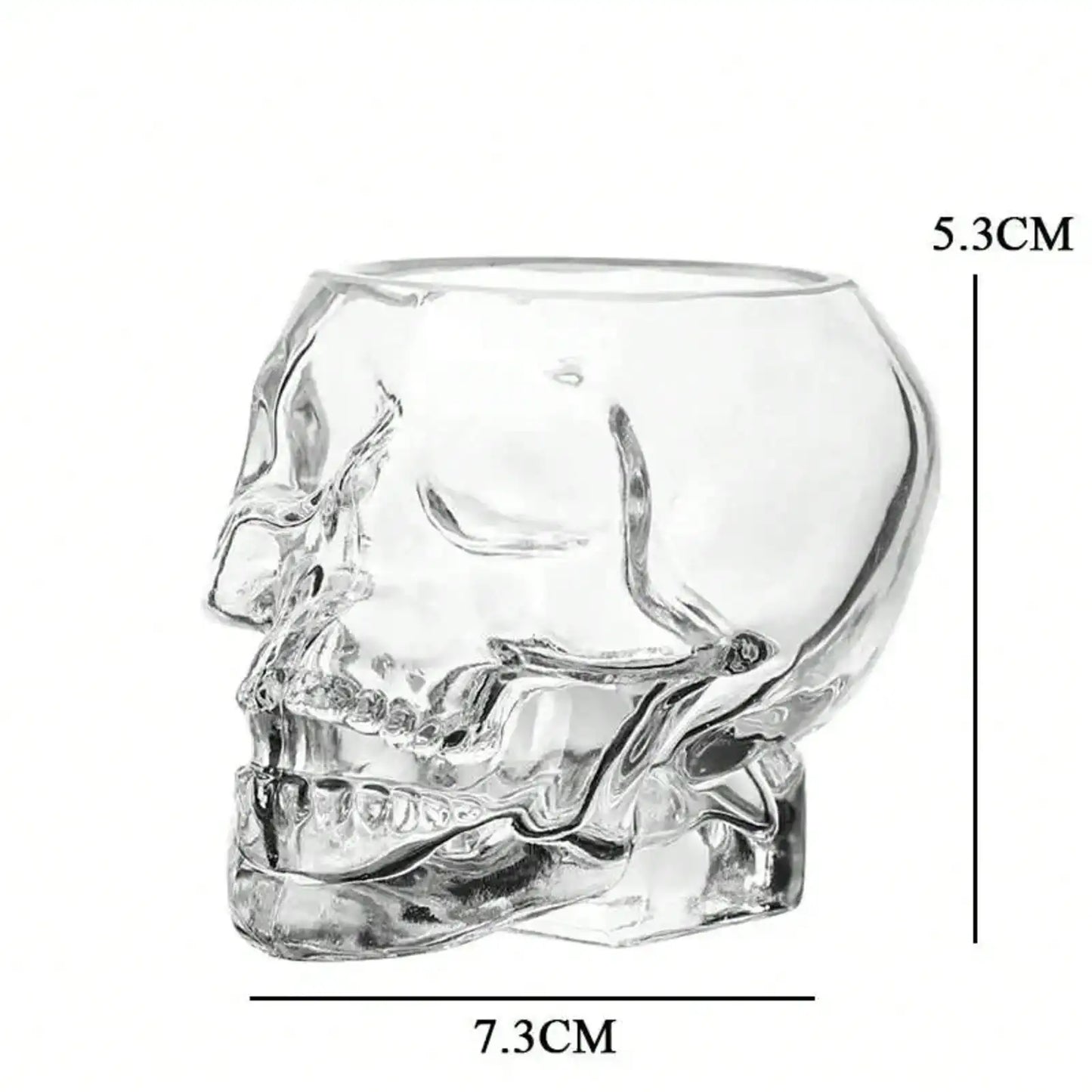 Skull Head Designed Clear Glass Cup Beer Cocktail Red Wine Cups