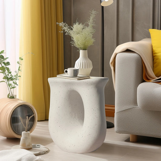 U-Shaped Geometric Side End Table
