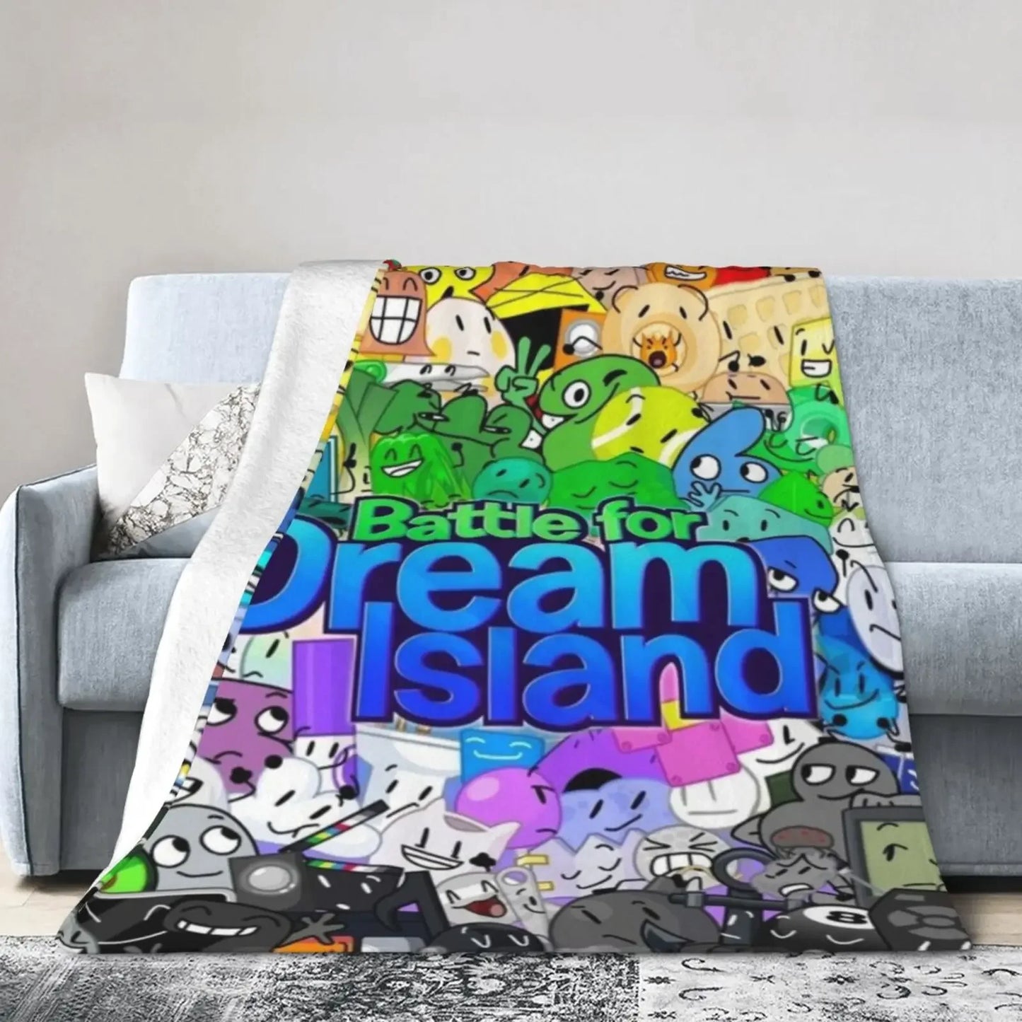 Funny Ultra-Soft Flannel Blanket , Anime Characters Lightweight Throw