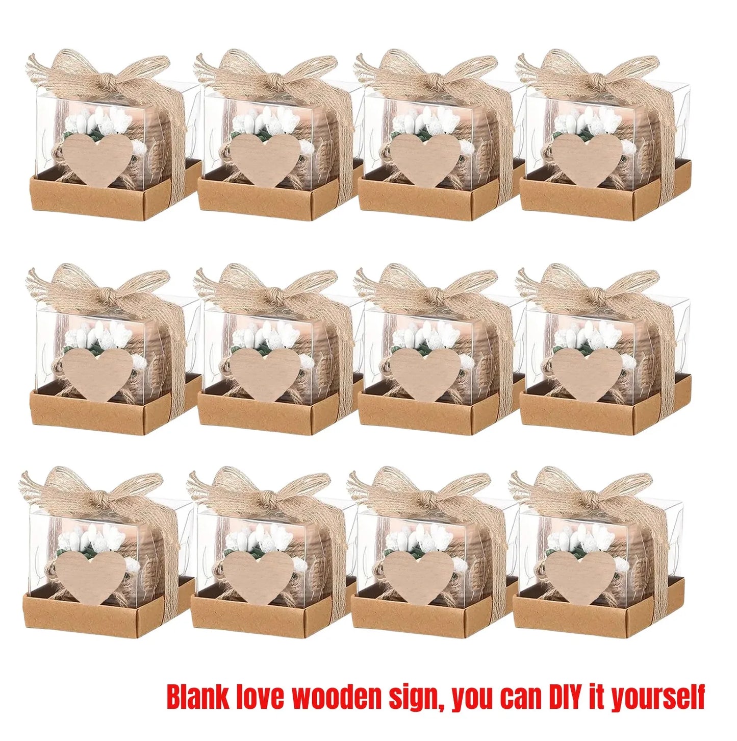 6/12/24PCS Guest Gift Candle Wooden Tealight Candle Holders