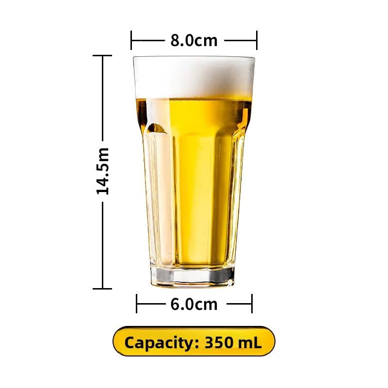 Large Capacity Beer Glass with Handle High End Glass Drinking Cup