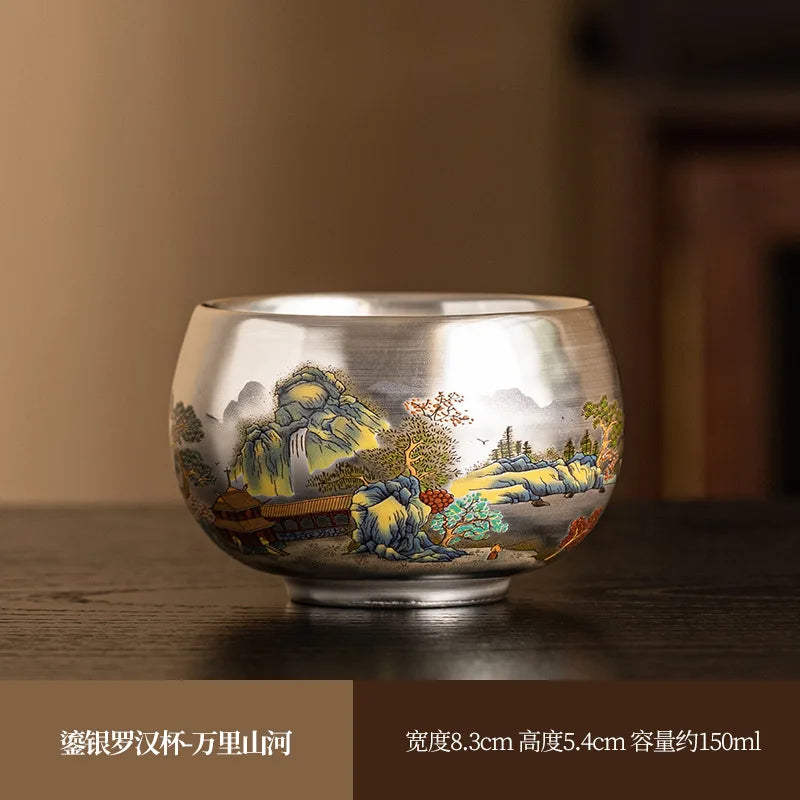 Silver Lined Ceramic Master Tea Cup,