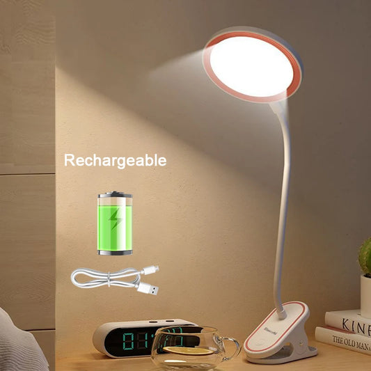 USB Rechargeable Desk Lamp - Clip LED Touch 3 Modes
