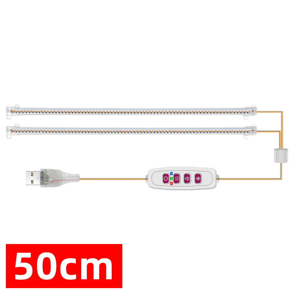 1-4pcs LED Grow Light Strips Sunlight 42-288 LEDs Dimmable
