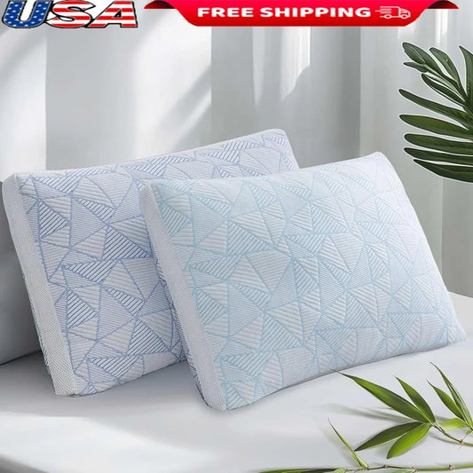 Memory Foam Pillows Set of 2 Cooling  Queen Size