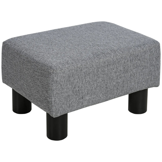 HOMCOM Ottoman Foot Rest, Small Foot Stool with Linen Fabric Upholstery