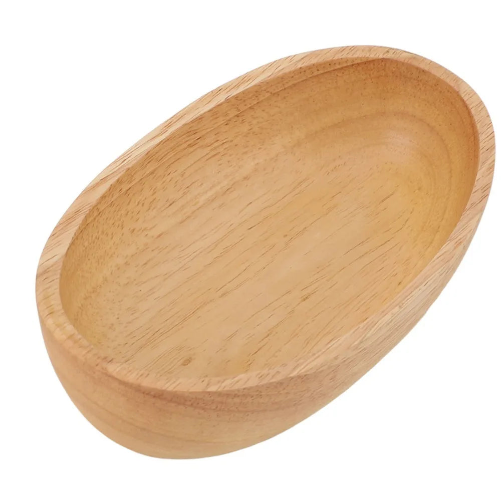 Portable Wooden Fruit Bowl Boat Smooth Large-capacity