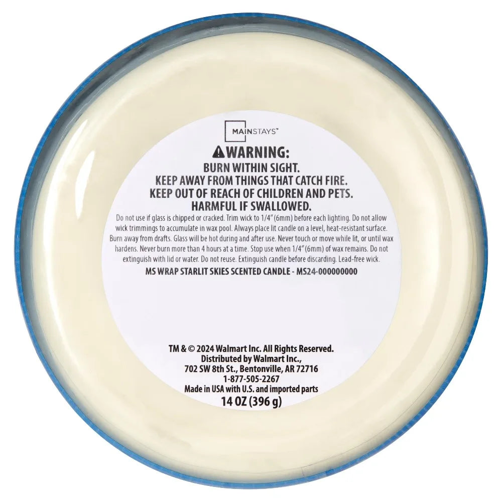 3 Wick Textured Wrapped Starlit Skies Scented Candle 14 oz