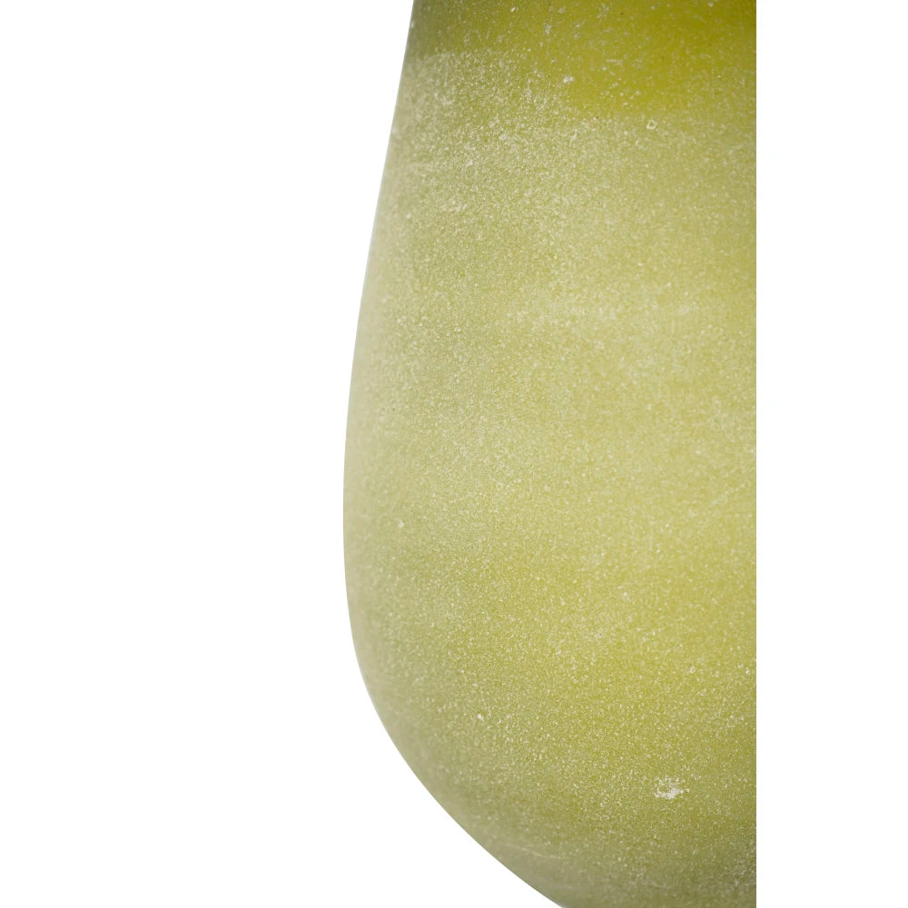 D6.5x12.5" Glass Flower Vase Green