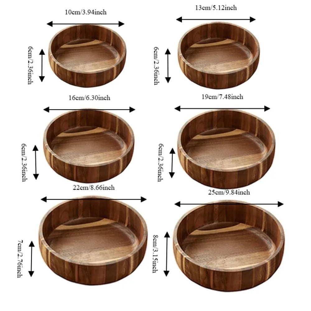 Natural Vintage Acacia Wooden Bowl
