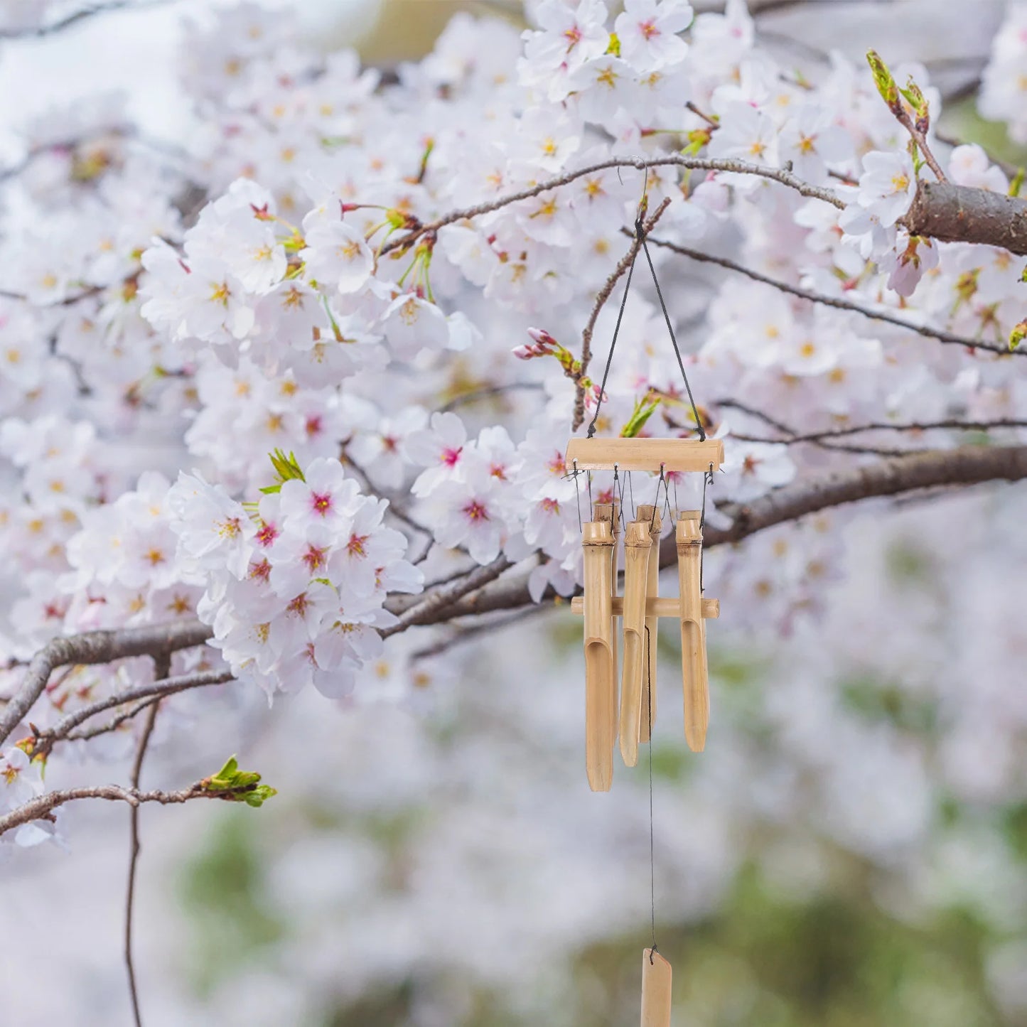 Handmade Large Bamboo Wind Chimes Wooden Deep Tone