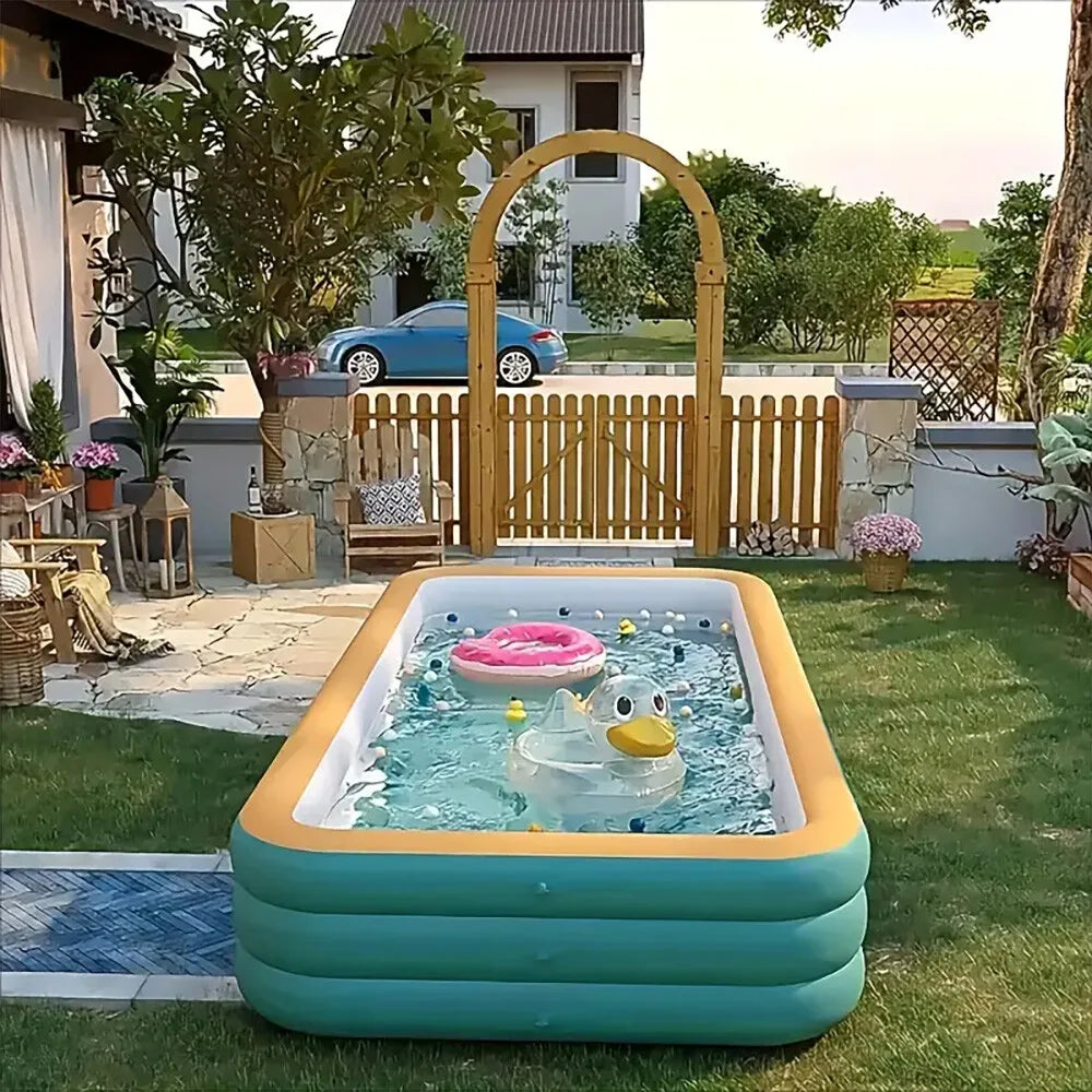 Outdoor Hot Tubs Family Inflatable Swimming Pool Thickened Large 102 by 63 by 22 inches