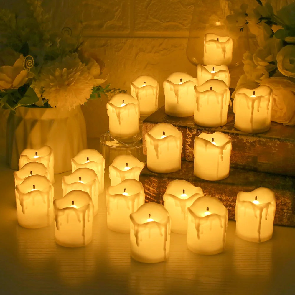 Flameless LED Votive Candles Set 100+Hour Lasting Electric Candles