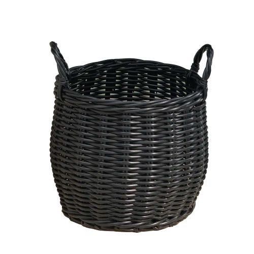 Lucius 13x13x10.2 Black Resin Wicker Basket