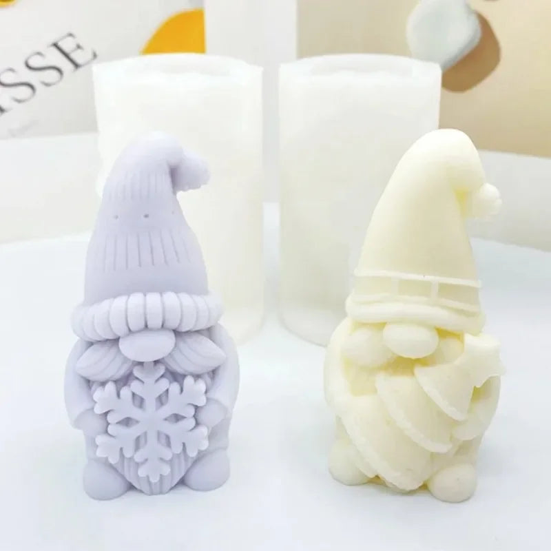 Dwarf Christmas Tree Candle Silicone Mold 3D Santa