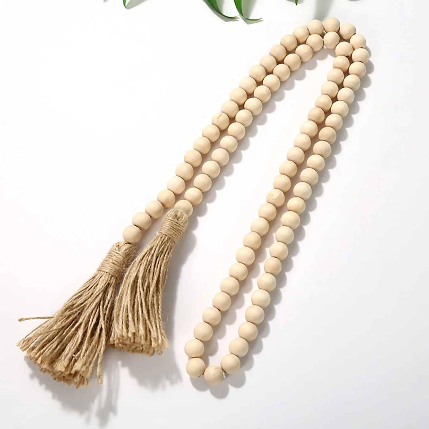 Wood Bead Garland  Wall Hanging  Rustic Wall Tassel