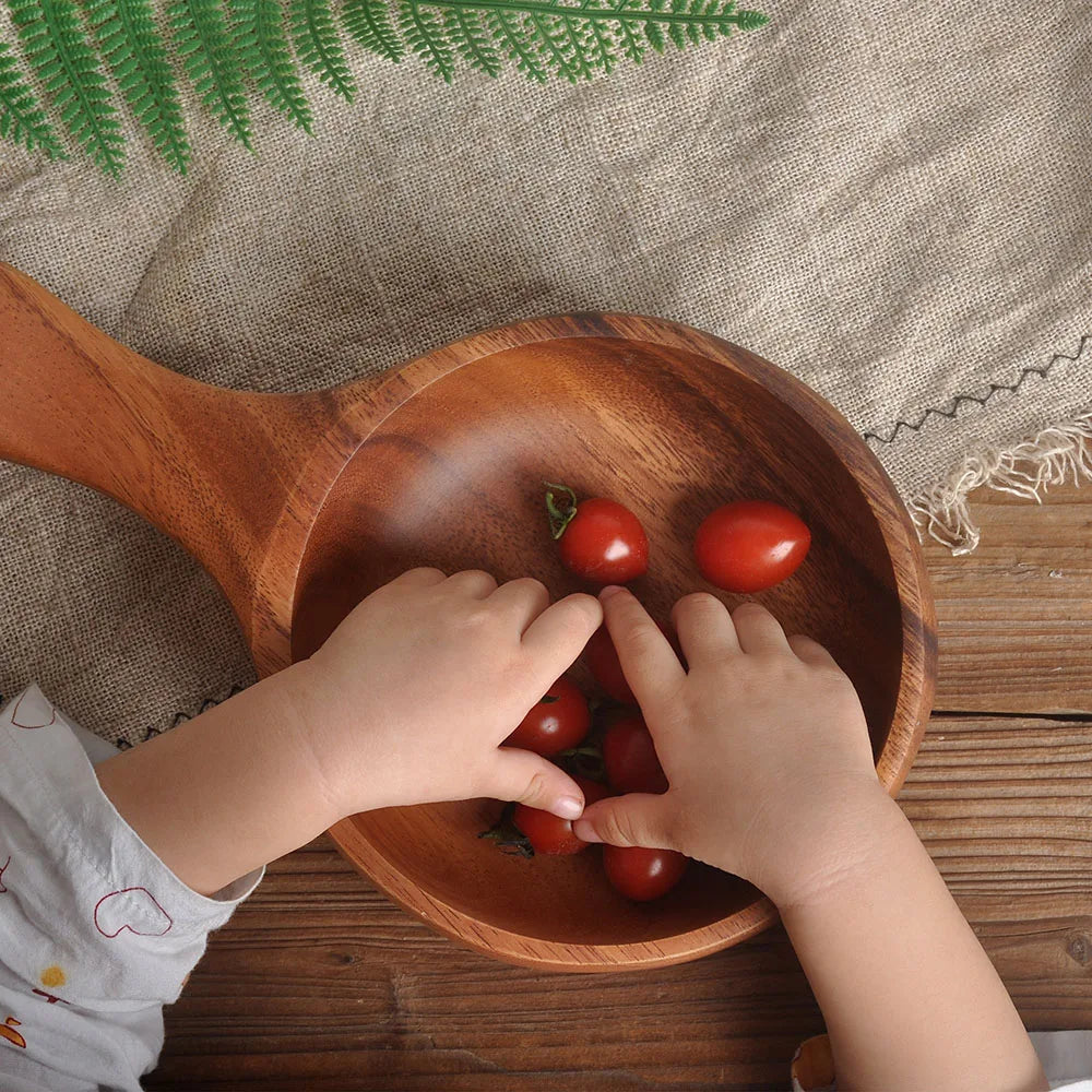 Wooden Salad Bowl with handle