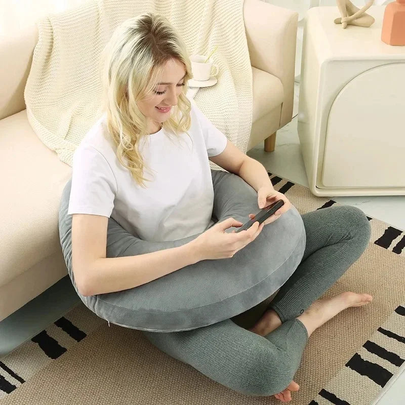 60x58cm Ergonomic Moon Pillow U-Shaped Lap Pillow Reading Gaming