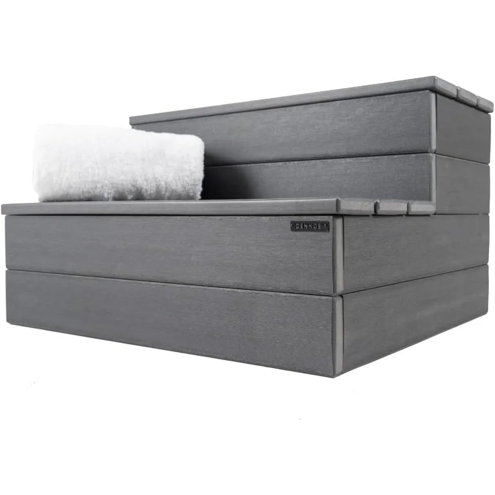 Hot Tub Steps - 100% Waterproof, Gray Non-Slip,