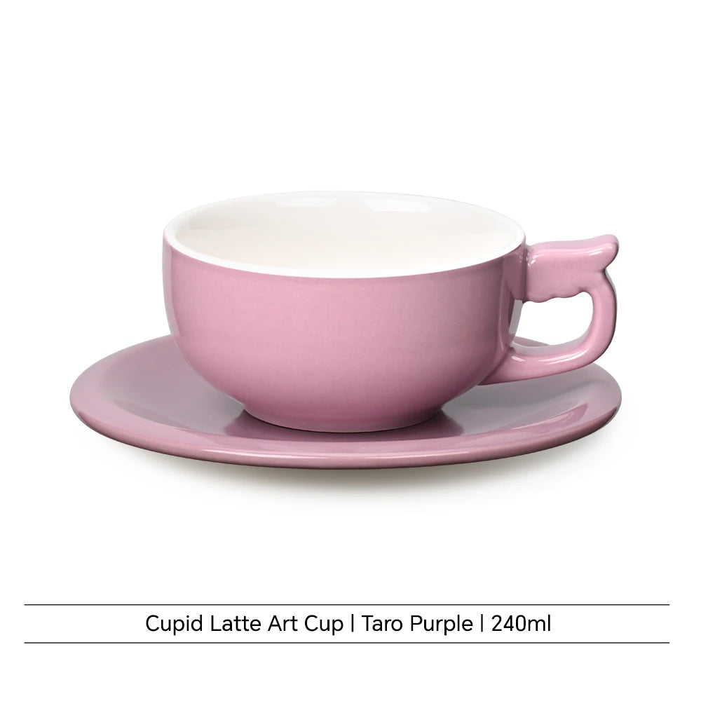 240ml Ceramic Latte Art Cup - Saucer  Cappuccino Cup