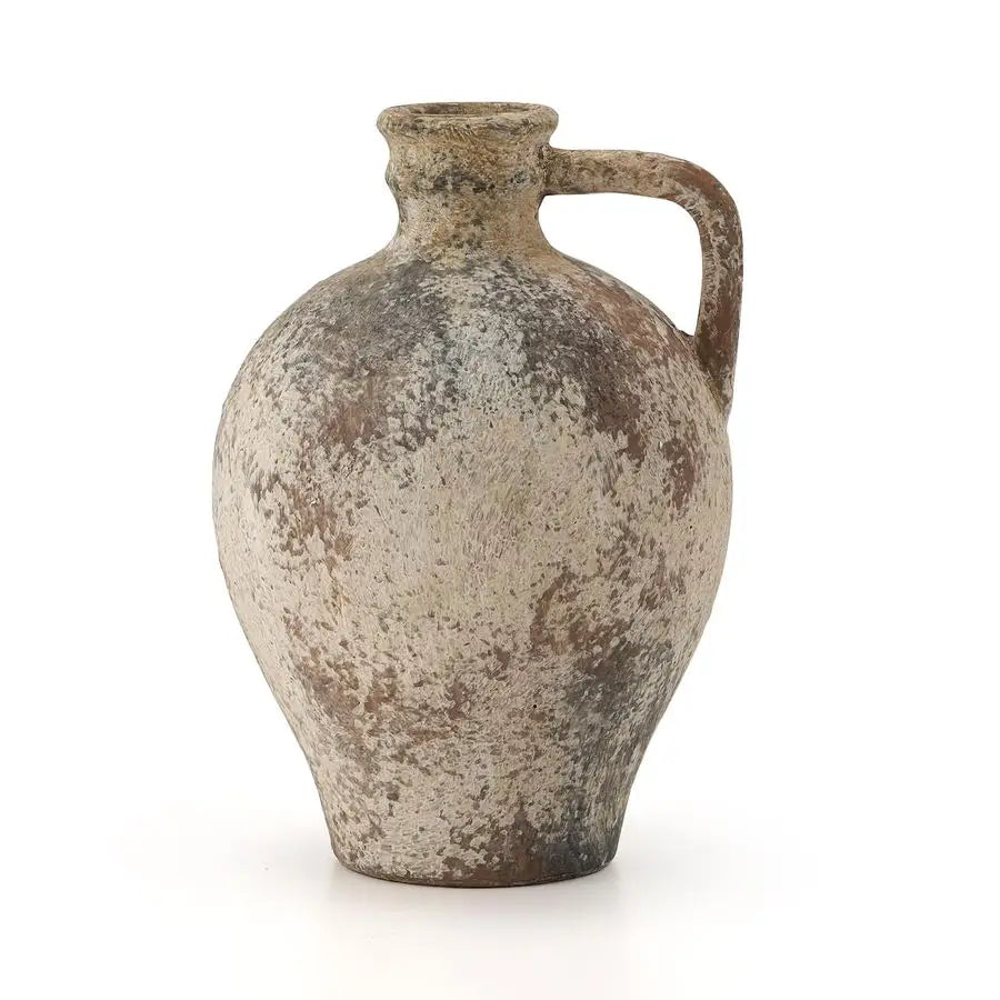 Ceramic Vase,8.25 inch Terracotta Vase with Handle,Clay Pot