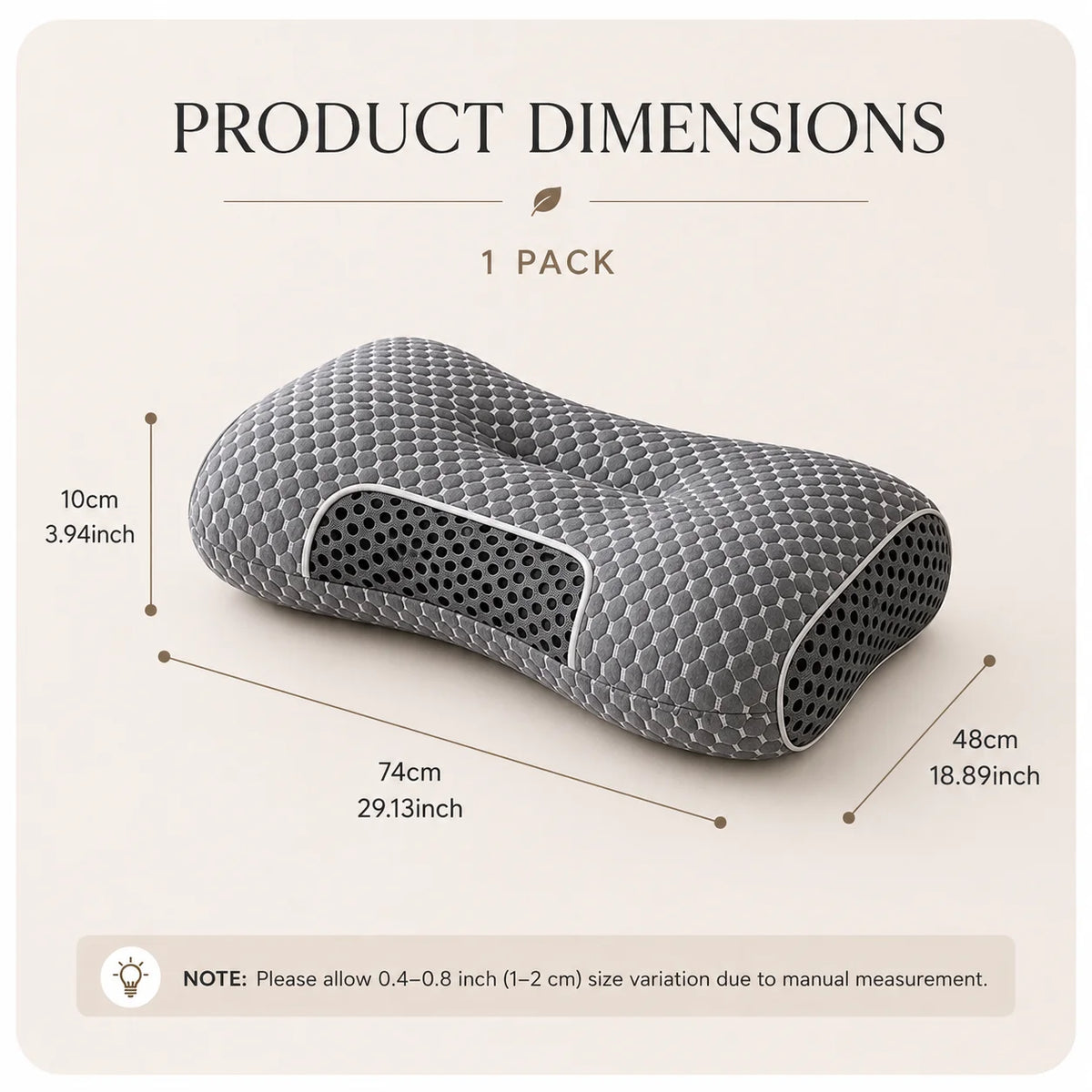Ultra-Soft Ergonomic Neck Support Pillow, for Side, Back & Stomach Sleepers