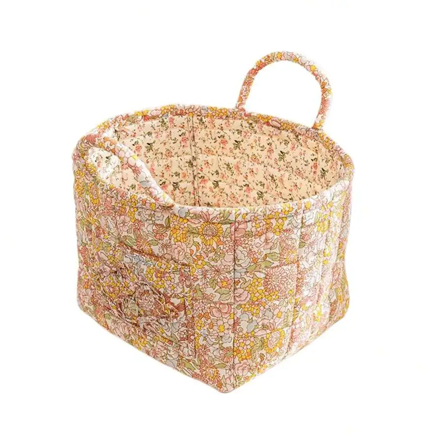 Large Capacity Fabric Storage Basket, Foldable Laundry  Carry Handles,