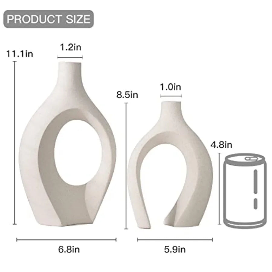 Snuggle Hollow Ceramic Vase Set of 2,