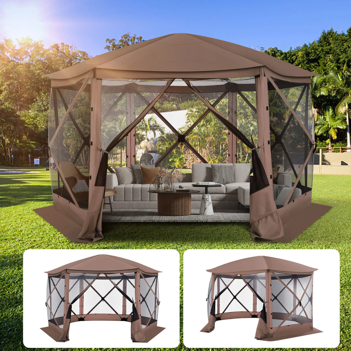 Pop up Gazebo Screen Tent Screen House for Camping, 12x12