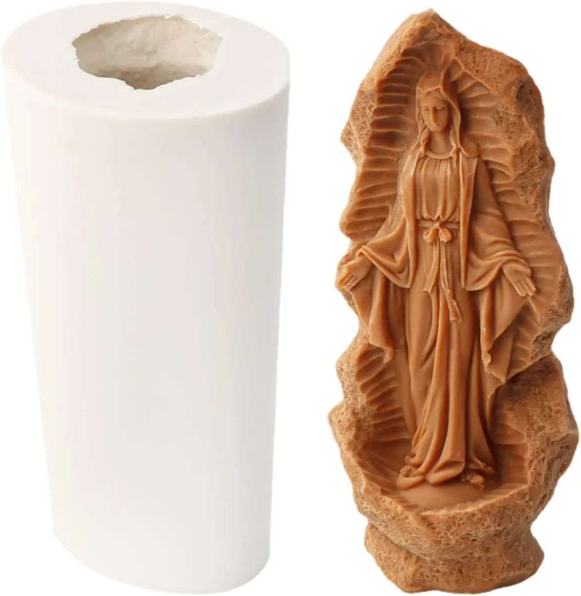 3D Virgin Mary Savior Jesus Sculpture Silicone Candle Molds,
