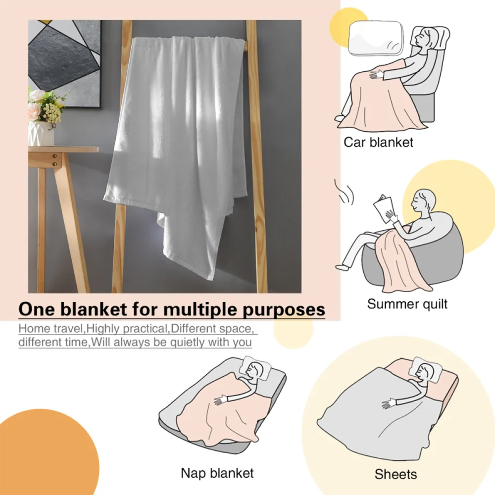 [Flannel Blanket] Neutral Floral Watercolor Blanket Throw Blanket