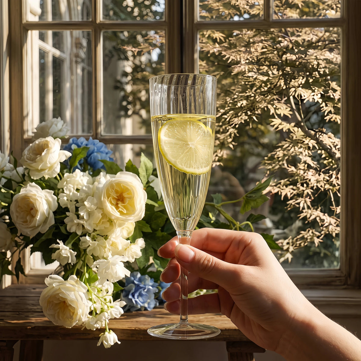 36 PCS Plastic Champagne Flutes, 6 oz Clear Disposable Wine Glasses