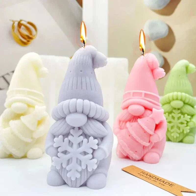 Dwarf Christmas Tree Candle Silicone Mold 3D Santa