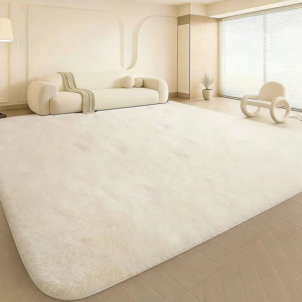 Plush And Thick Long-Pile Carpet, Super Soft And Comfortable Rug, Non-Slip