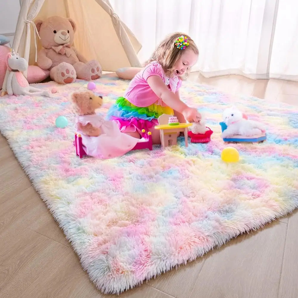 Plush Carpet For Living Room Sofa Floor Cushions  Modern Soft Fluffy