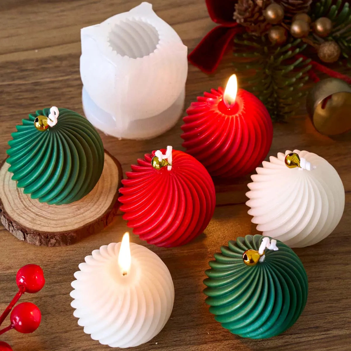 3D Rotate Ball Silicone Candle Mold