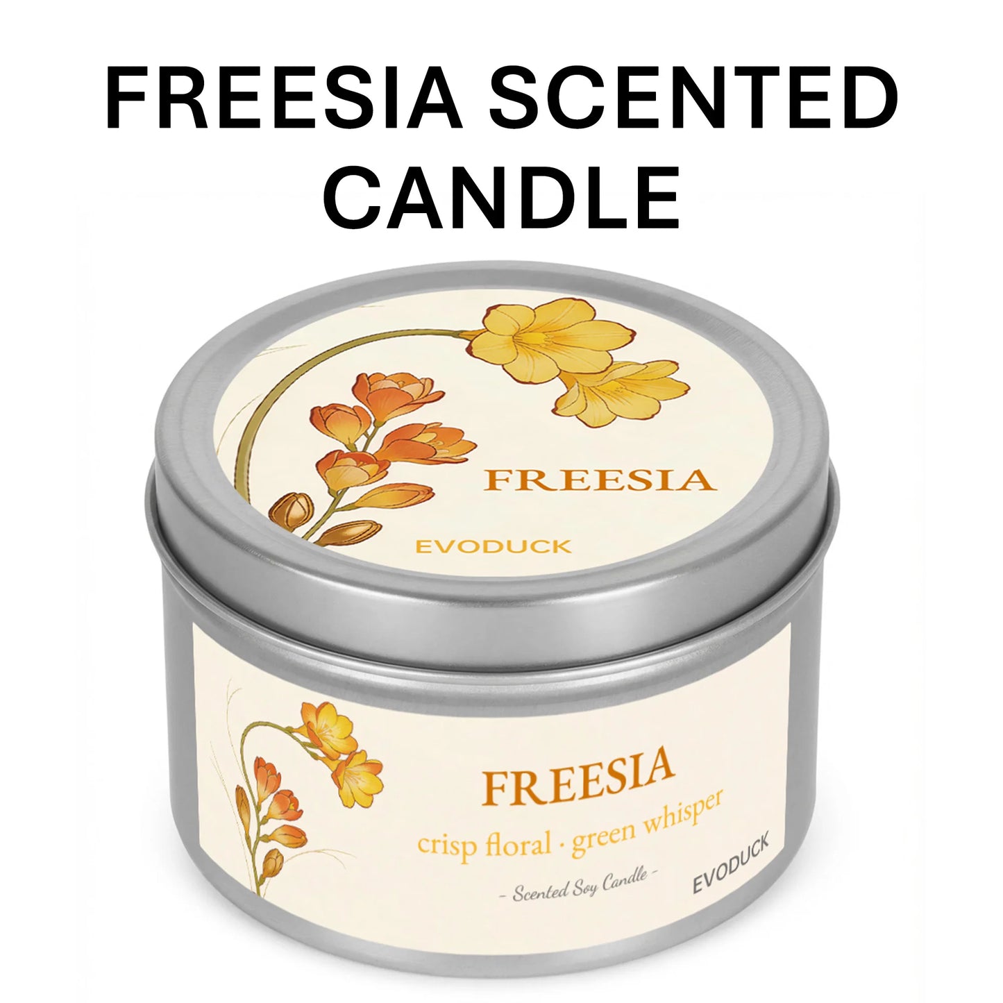 4Pcs Floral Scented Candle Set  Natural Soy Wax Tin Candles