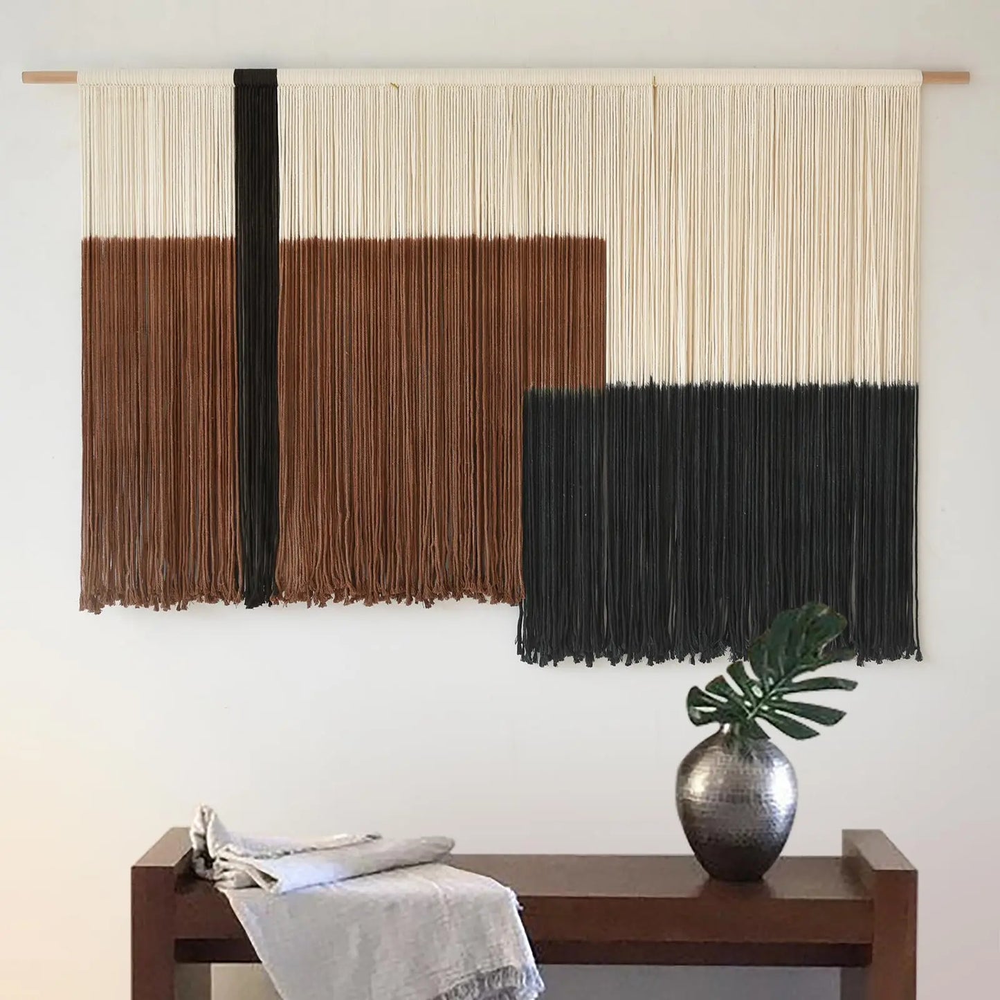 Flber Macrame Wall Hanging Extra Large Dip-Dyed Coastal Tapestry 57" W x 35" L
