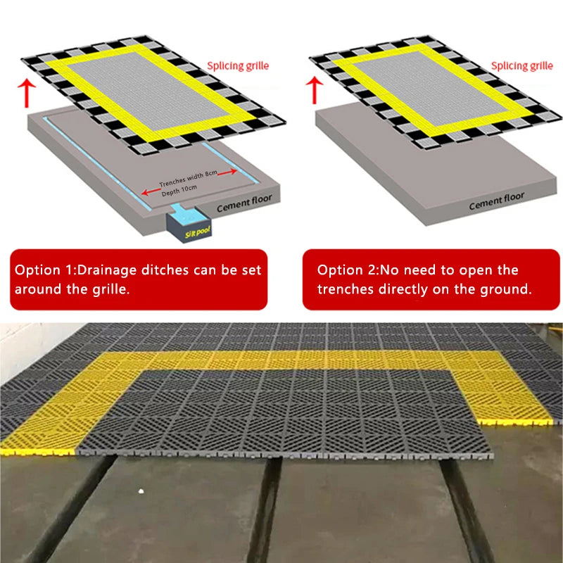 25PCS 1.8cm Thickness Garage Floor Mats Car Wash Room Floor Mat