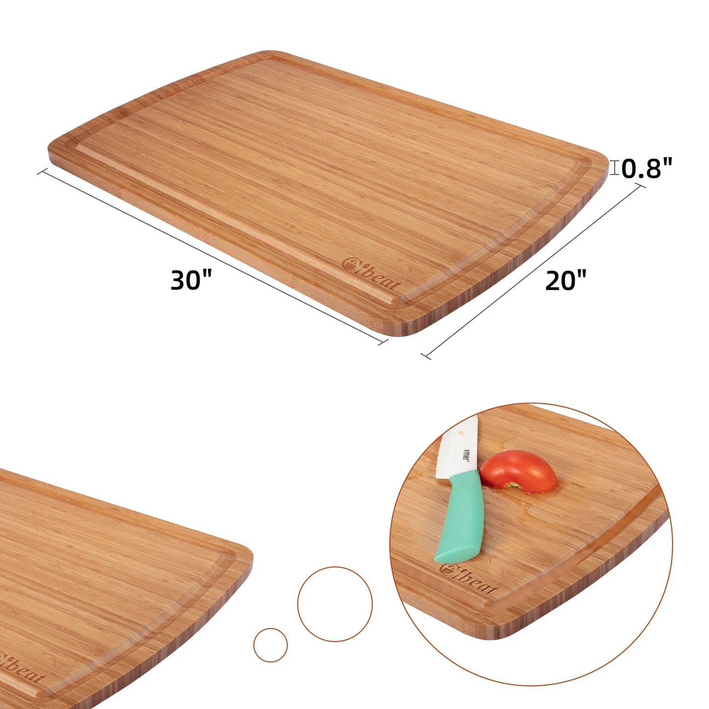 76x51cm Extra Large Cutting Board Bamboo Charcuterie Board