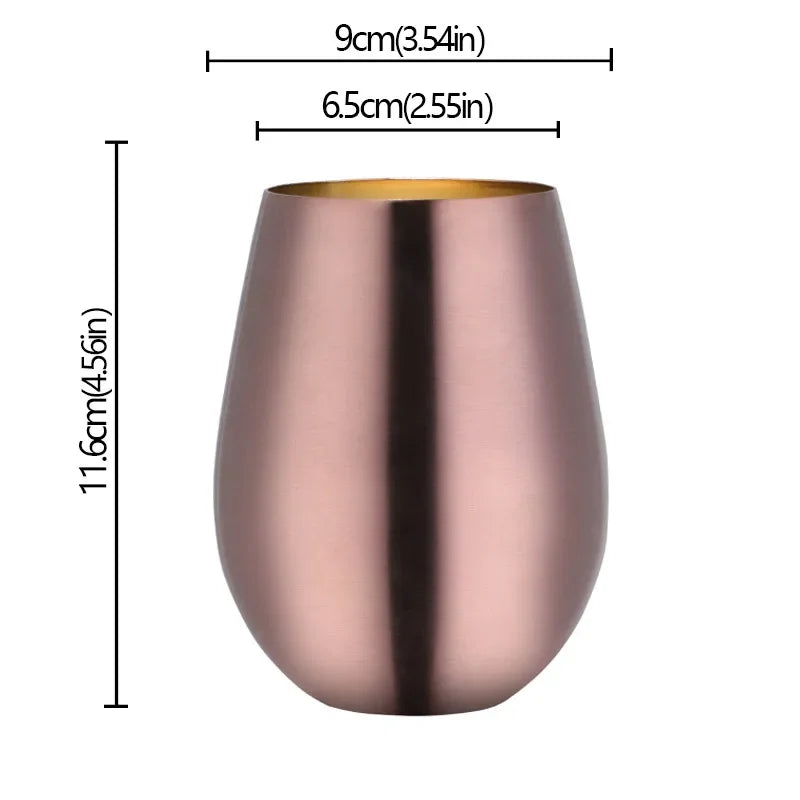 500ml Stainless Steel Titanium Plating Wine - Beer Glasses