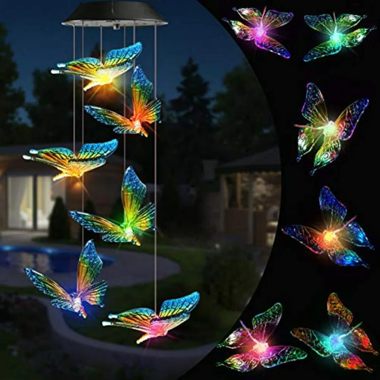 Solar Wind Chime, Color Changing Wind Chimes Butterfly, LED
