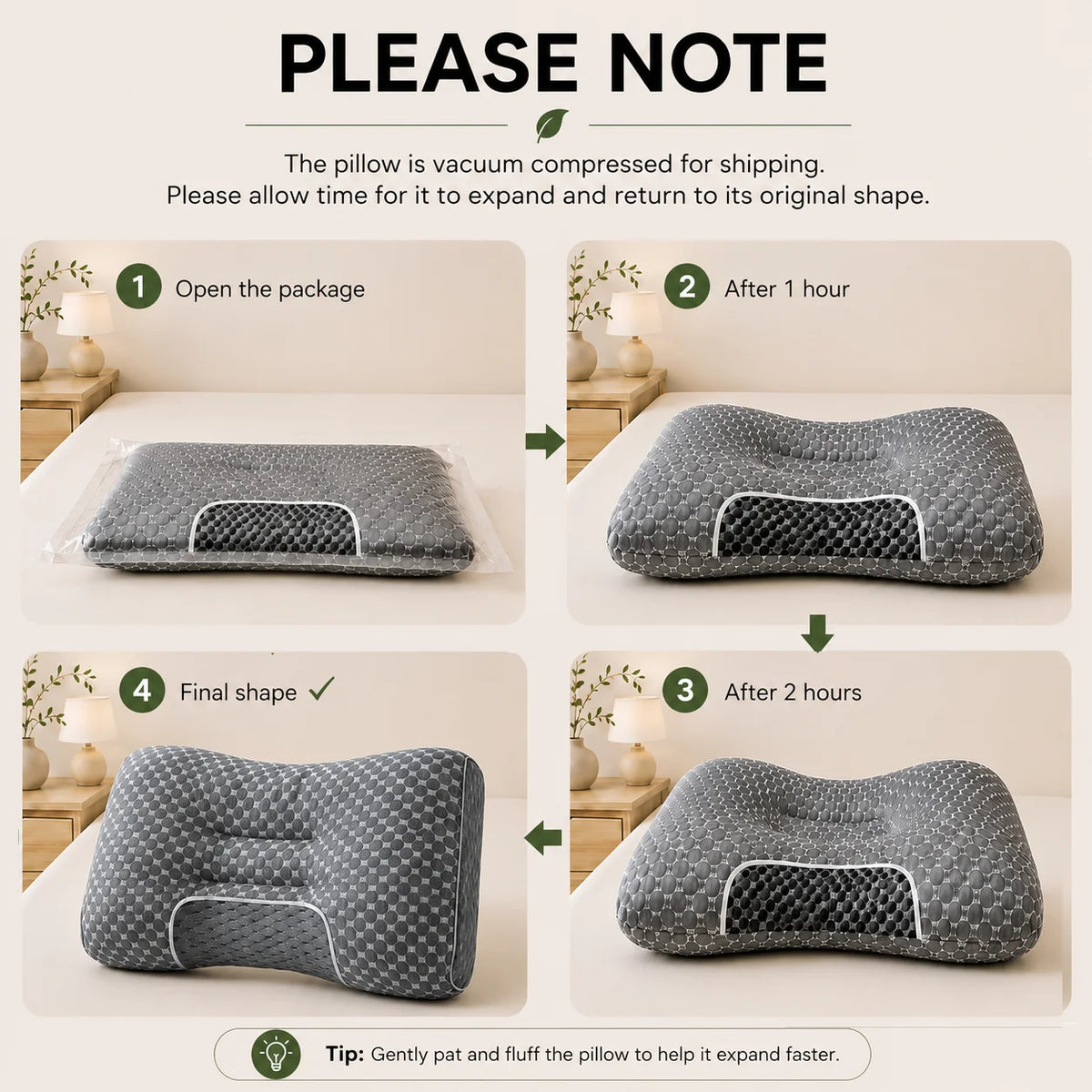 Ultra-Soft Ergonomic Neck Support Pillow, for Side, Back & Stomach Sleepers