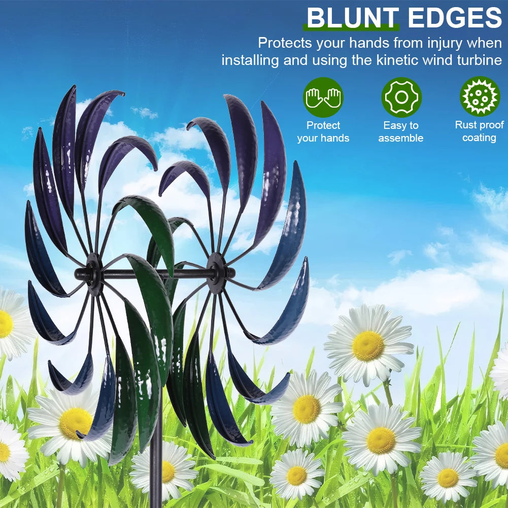 Rainbow Color Windmill Double-Layer Wind Catcher