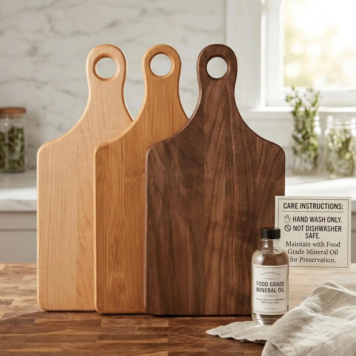 Handcrafted Maple Cutting Board with Handle – Premium Hardwood, Knife-Friendly Surface, Natural Grain Design, Charcuterie Serving Tray